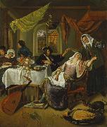 Jan Steen Dissolute Household oil painting reproduction